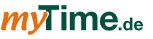 Das Logo von myTime.de zeigt den Schriftzug in orange und grün, wobei 'my' in orange und 'Time.de' in grün hervorgehoben ist.